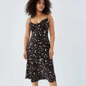 NWT, Aritzia Wilfred Naomi Silk Floral, Silk Slip Midi Dress, XS